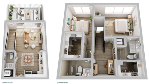 Floor plan for 2 beds, 2.5 baths, 1315 sqft